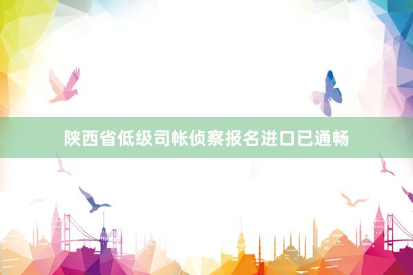 陕西省低级司帐侦察报名进口已通畅